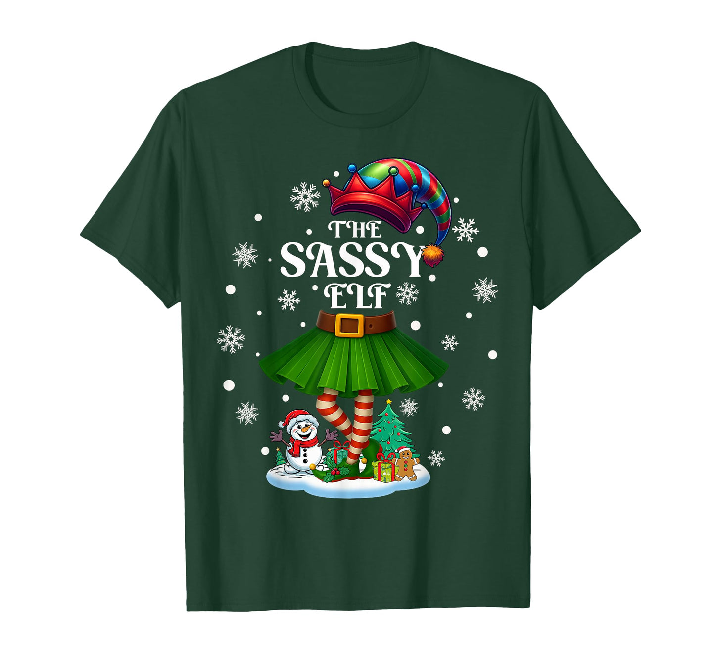 Sassy Elf Squad Xmas Women Girls Mom Christmas Family T-Shirt