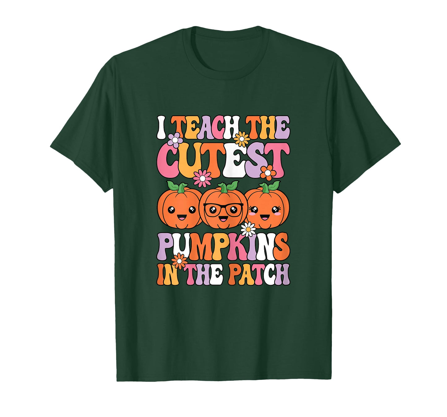 I Teach The Cutest Pumpkins Halloween Fall Teacher Women T-Shirt