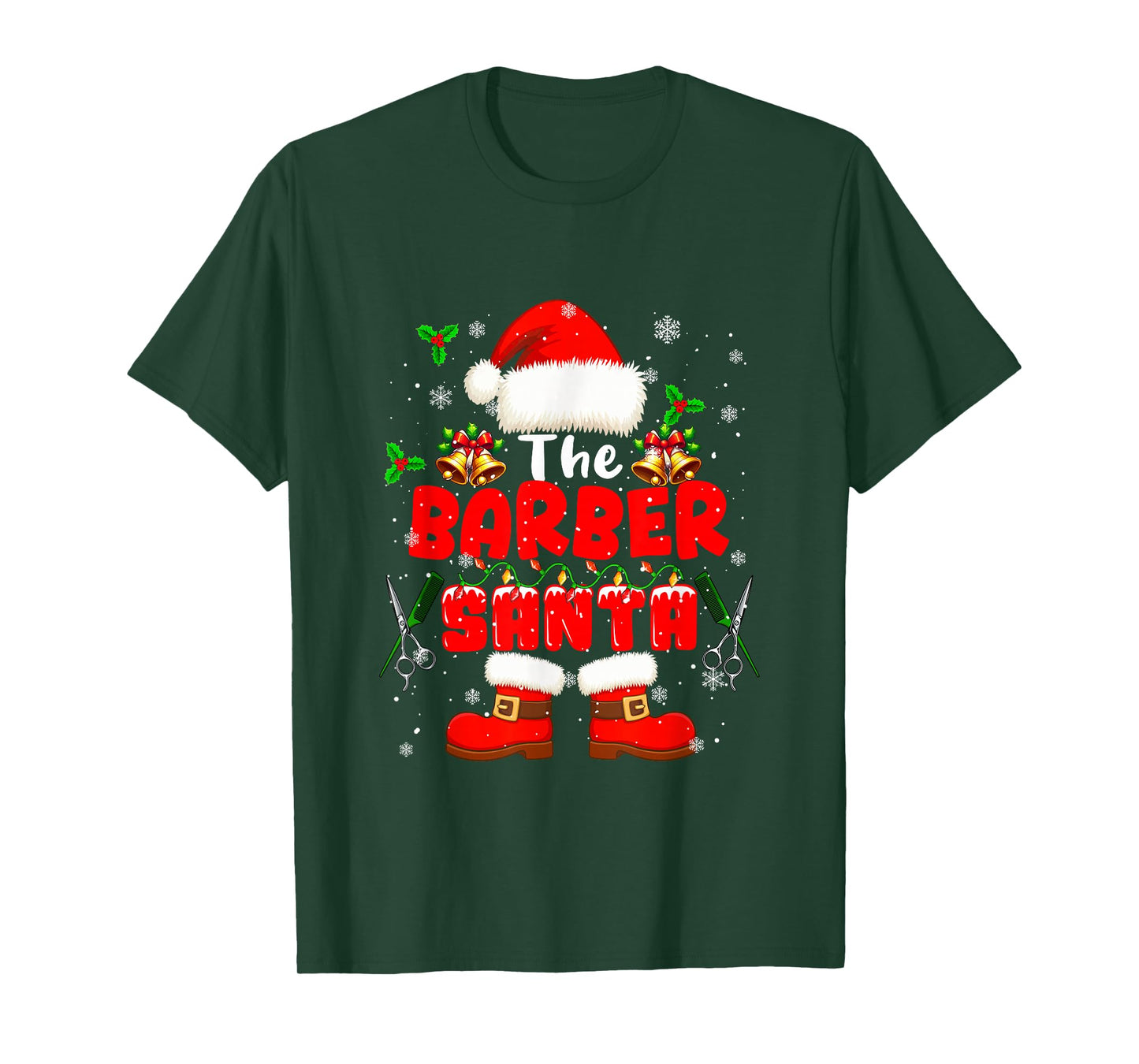 The Barber Santa Christmas Colorful Costume Job Team T-Shirt