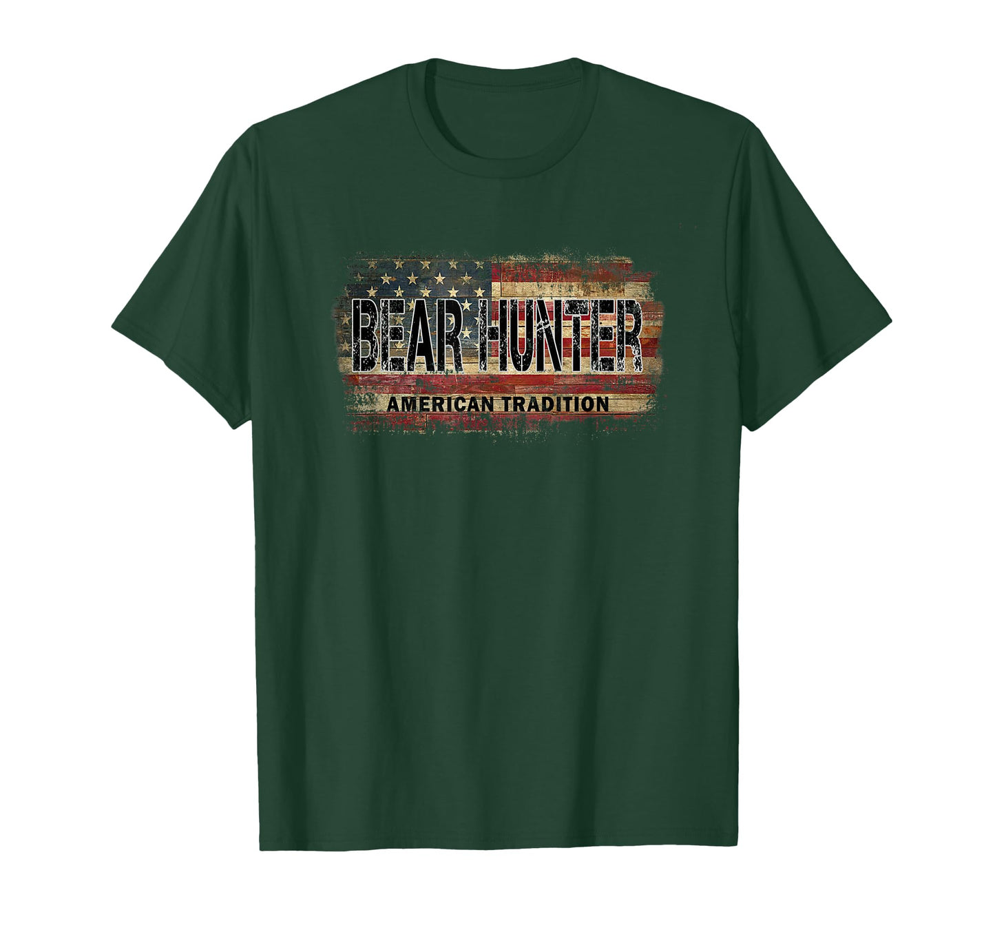 American Flag Bear Hunter T-Shirt