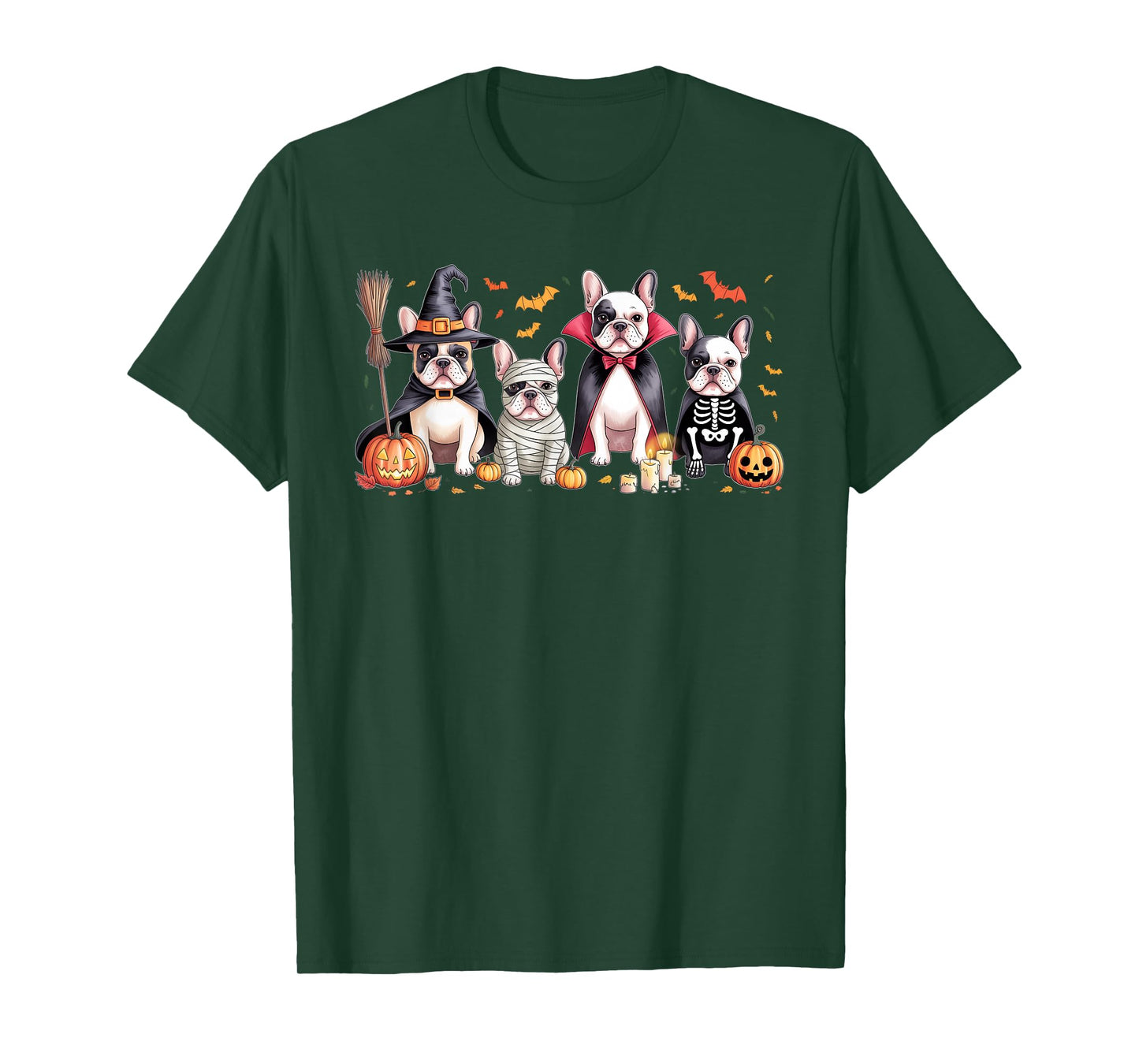 Funny French Bulldog Halloween Party Dogs Trick or Treat T-Shirt