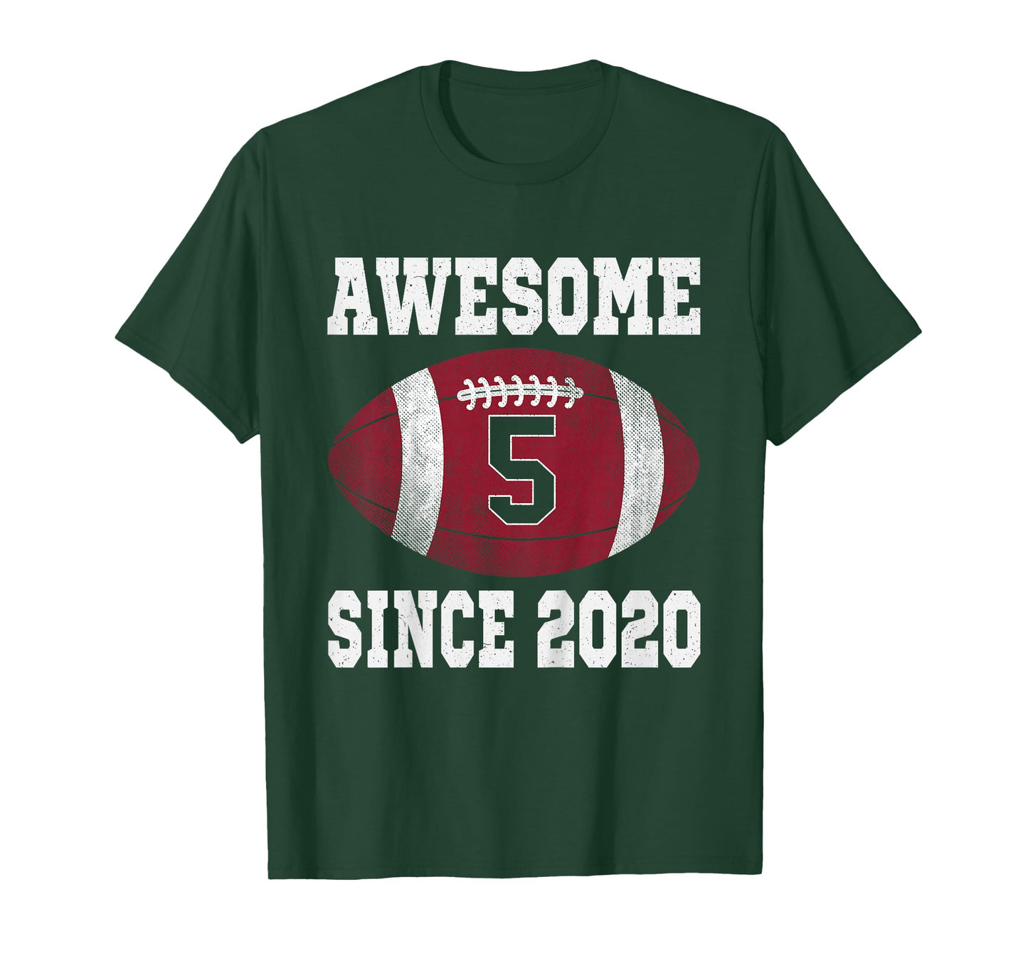 5th Birthday Football Player 5 Years Old Vintage Sports T-Shirt