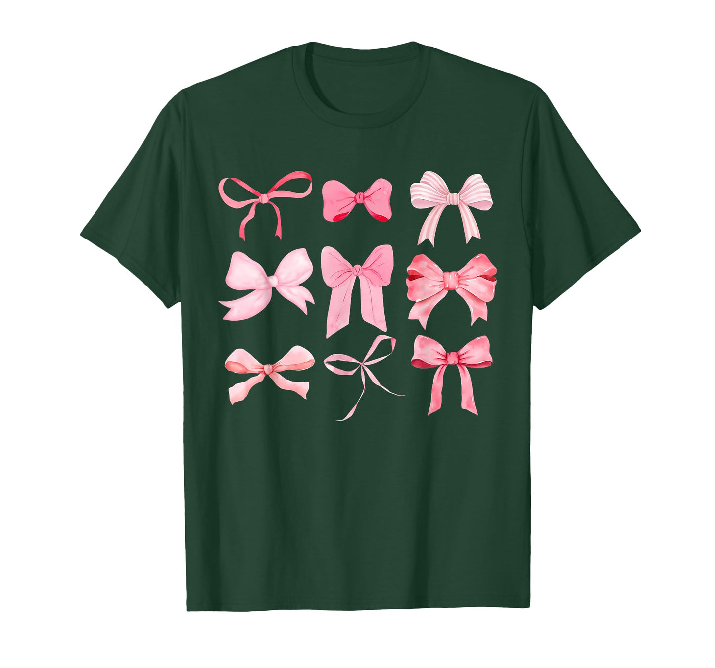 Pink Bow and Ribbon Cute Graphic For Girl Women T-Shirt