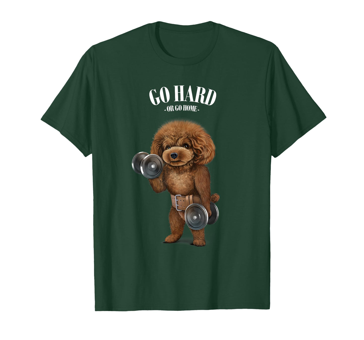 Fox Republic Design Women's Black Poodle Dog Muscle Training T-Shirt