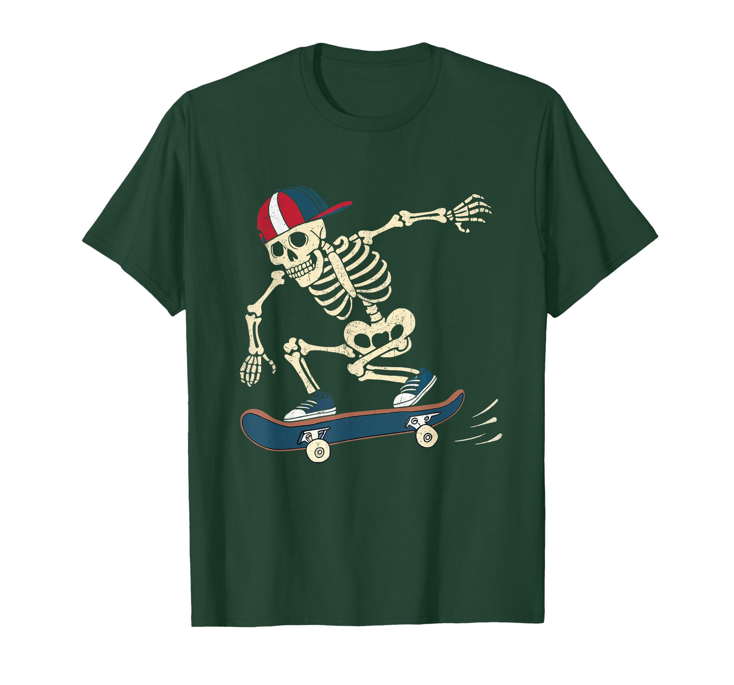 Skateboard Skeleton Halloween Skateboarding Skater Mens Boys T-Shirt