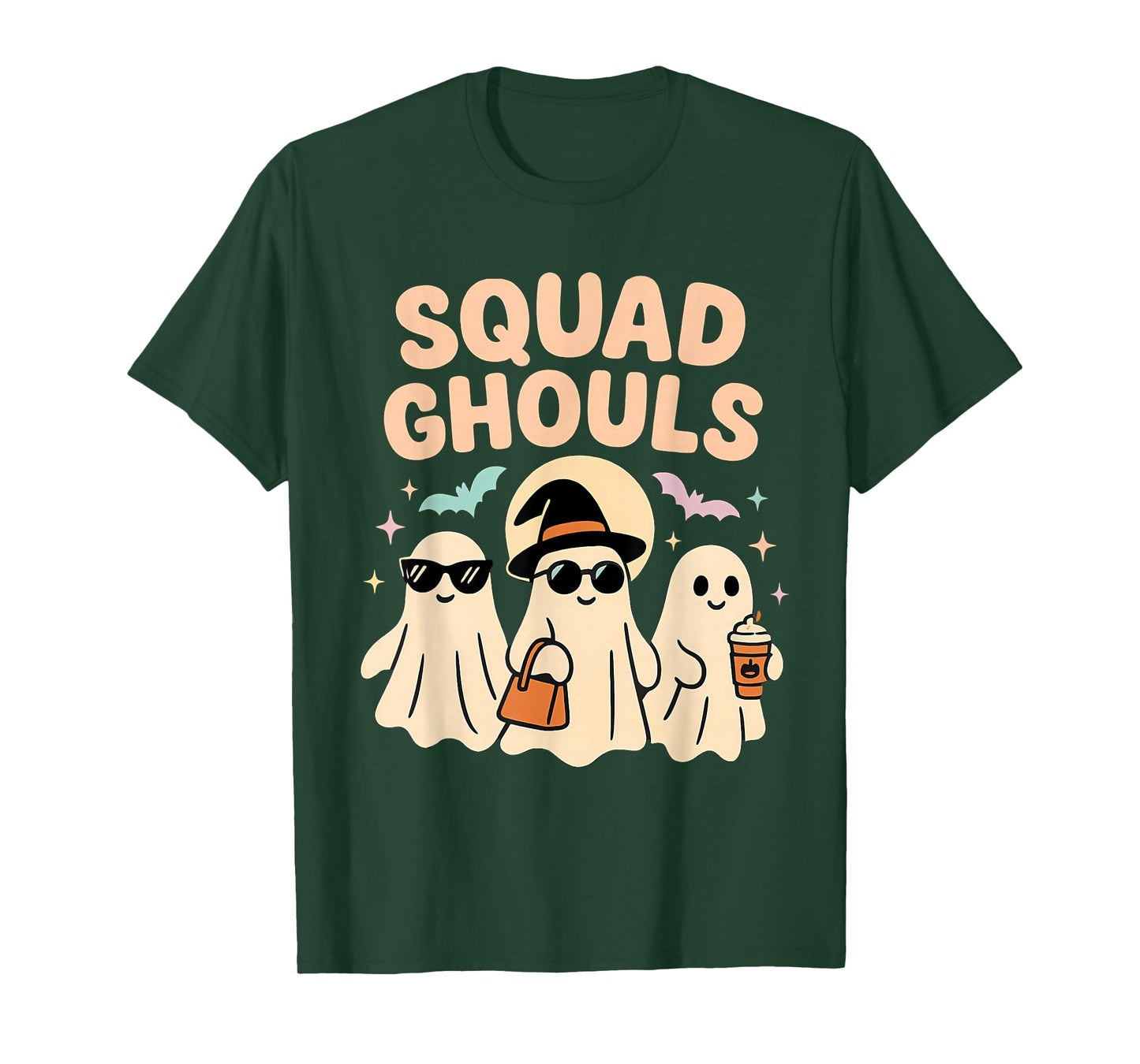 Funny Witch Squad Cute Ghosts Halloween Spooky Hat Tee T-Shirt