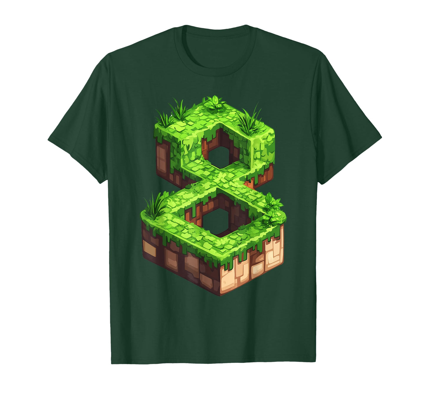 Fun 8th Birthday Number 8 Video Gamer Pixel Themed Bday Boys T-Shirt