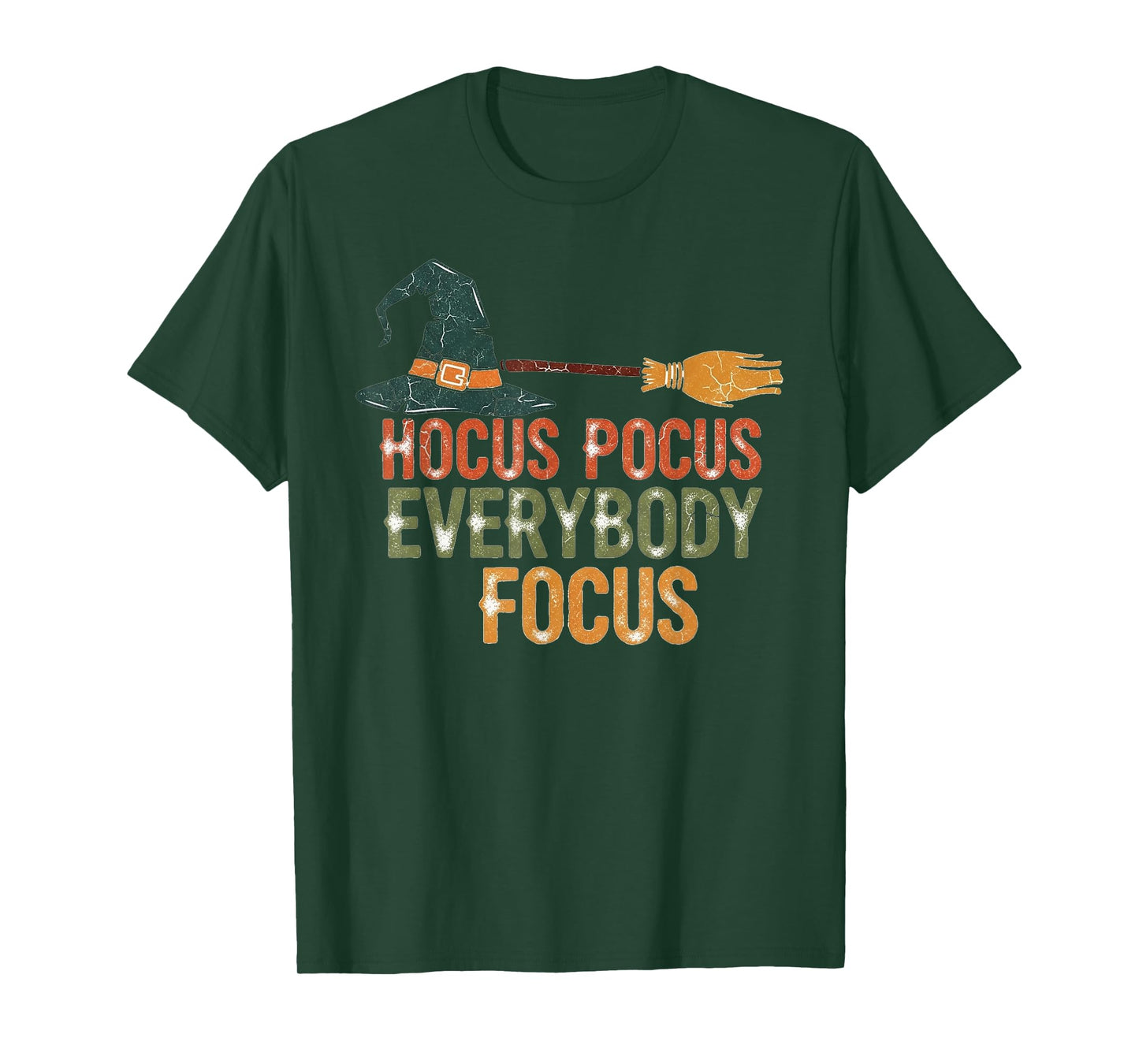 Vintage Halloween Witch Teacher Hocus Pocus Everybody Focus T-Shirt