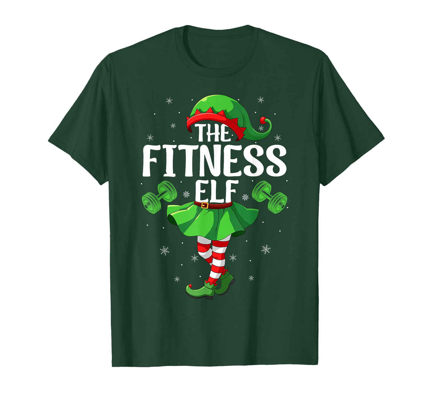 Fitness Elf Christmas Girls Women Elf Squad Xmas Family T-Shirt
