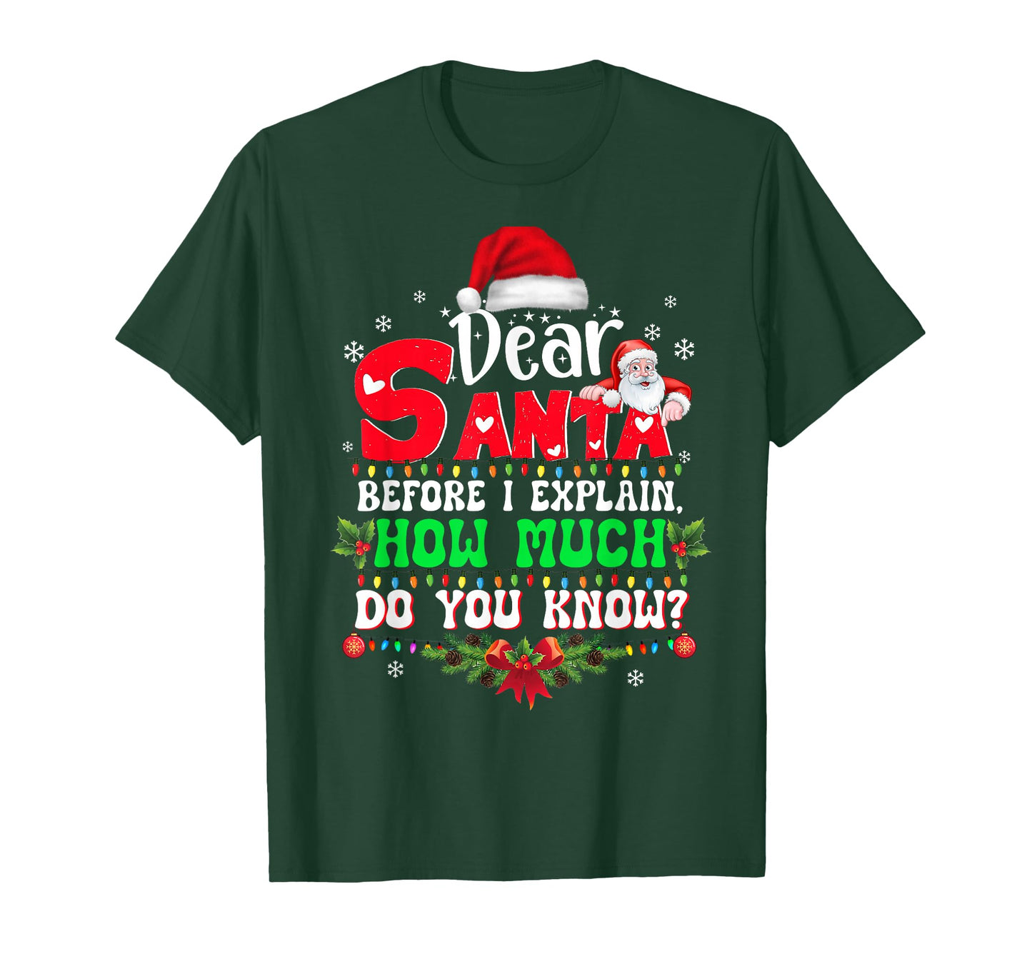 2025 Funny Christmas Shirts Kids Adults Santa I Can Explain T-Shirt