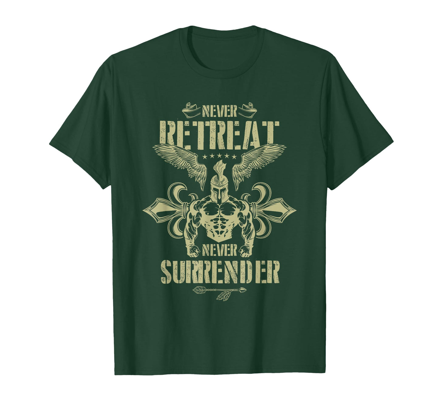 Spartan Workout Never Surrender | Gladiator Gym Mma Fighter T-Shirt