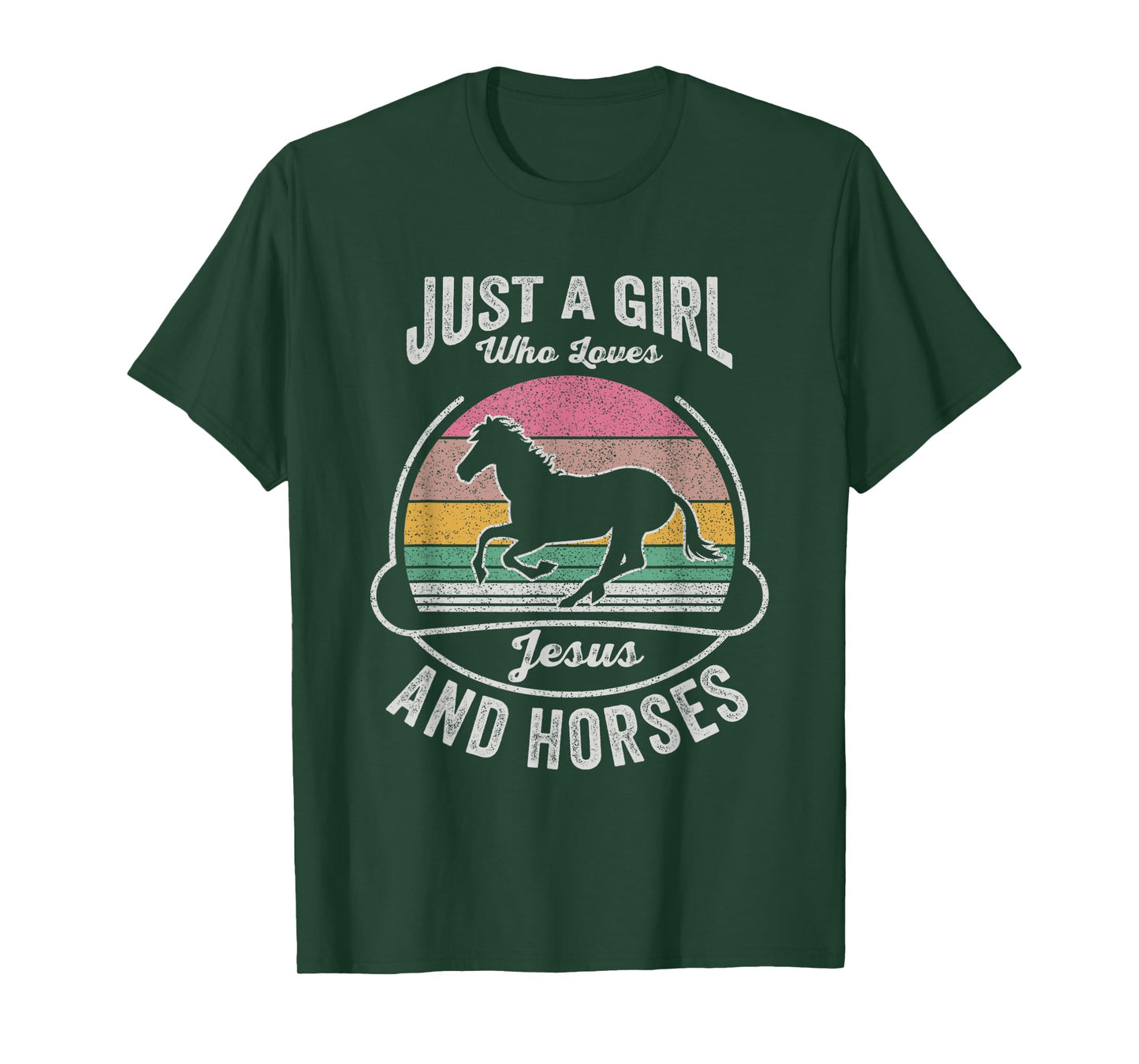 Jesus And Horse Retro Just A Girl Who Loves Jesus And Horses T-Shirt