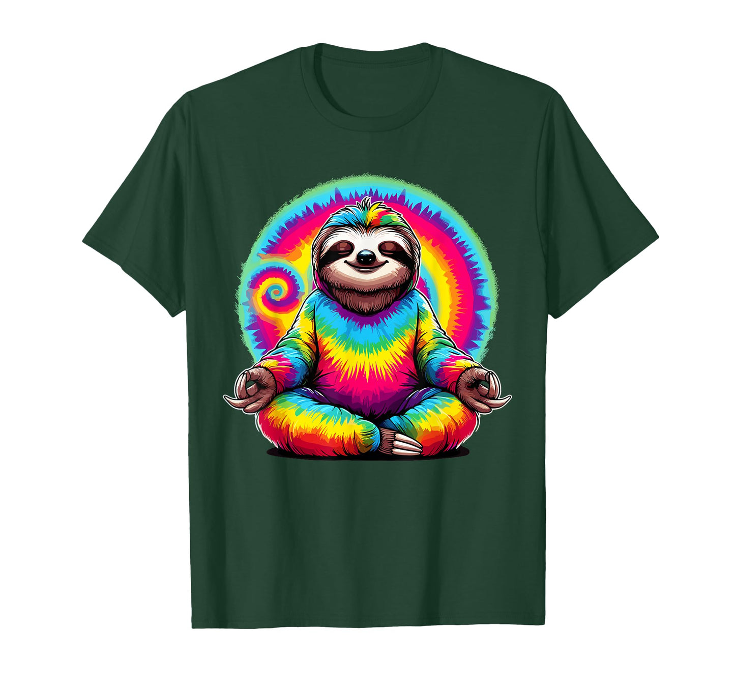 Hippie Sloth Peace Sign Tie-Dye Hippie T-Shirt