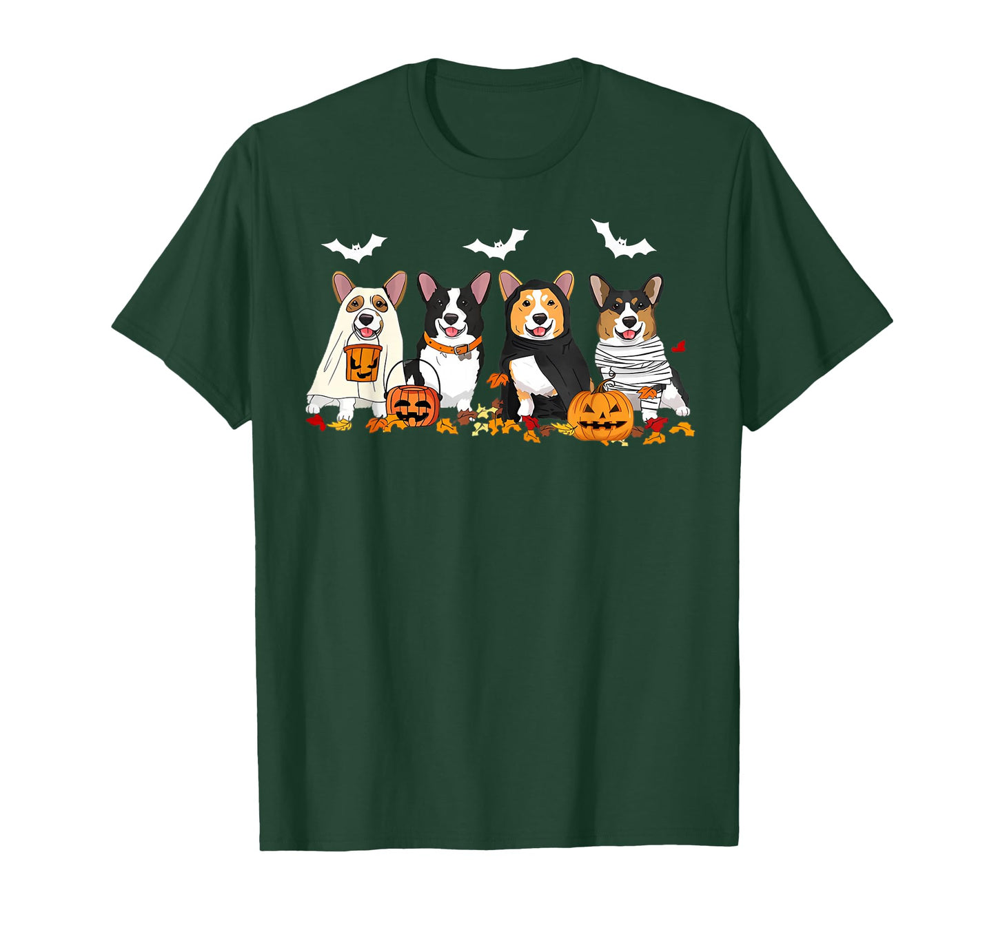 Cute Corgi Dogs Ghost Mummy Witch Spooky Halloween Boo T-Shirt