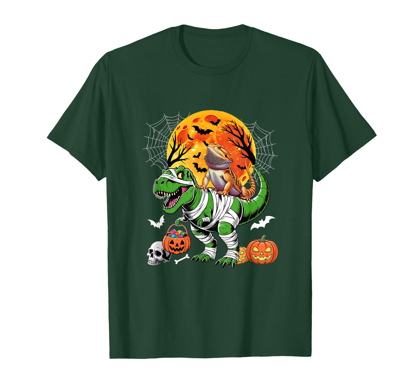 Bearded Dragon Riding T-Rex Cosplay Mummy Halloween Kids T-Shirt