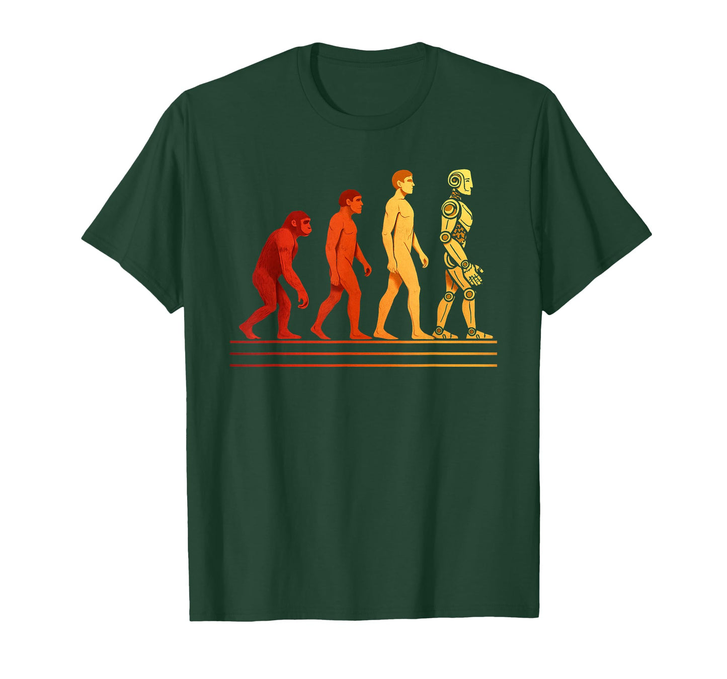 Funny Robot Evolution Nerdy Geek Computer Robotics Vintage T-Shirt