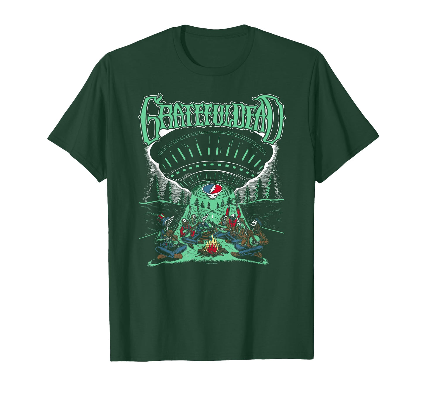 Grateful Dead Skeletons and Aliens Camping Band T-Shirt