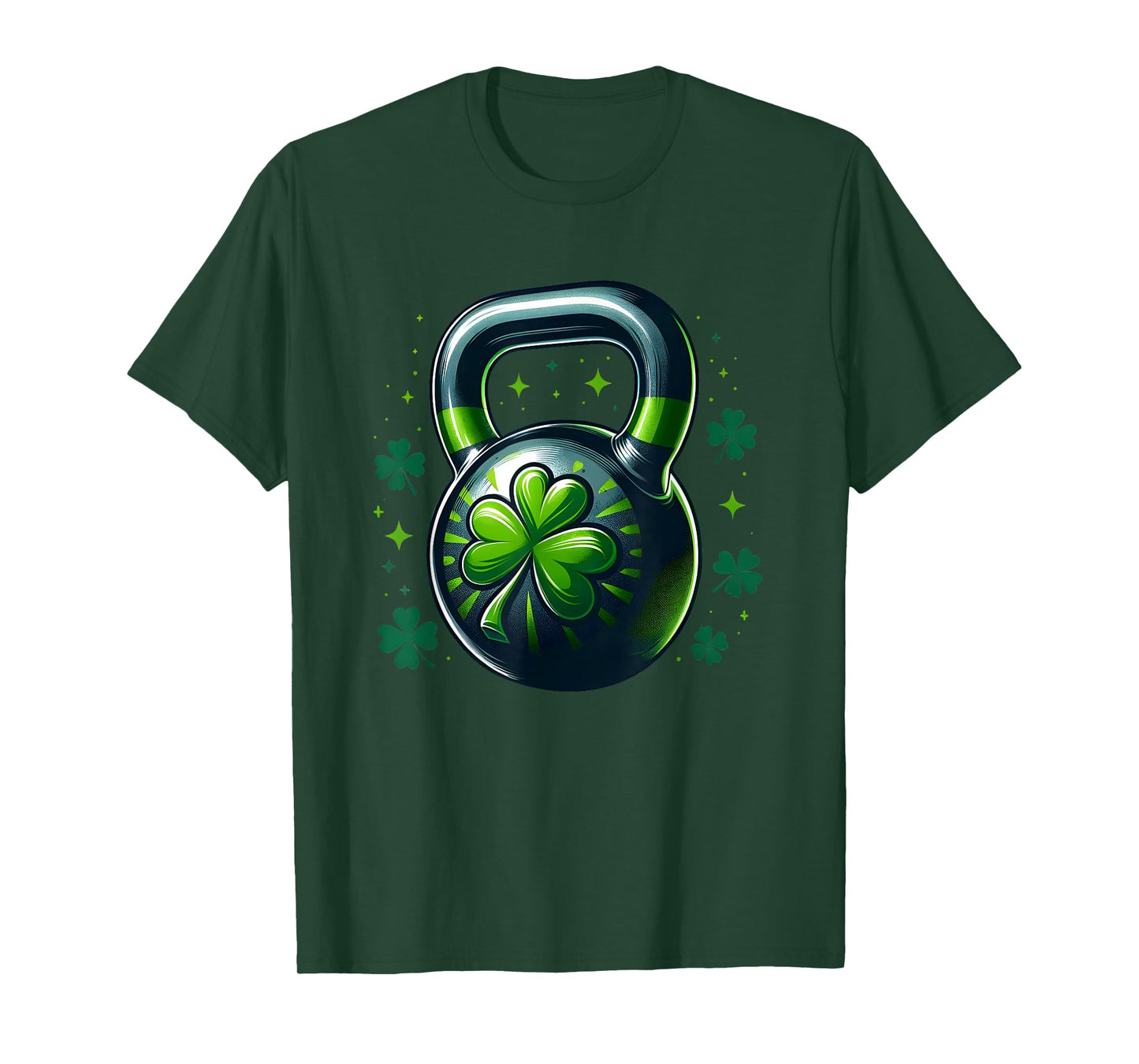 Kettlebell Shamrock St Patricks Day Gym Workout Fitness T-Shirt