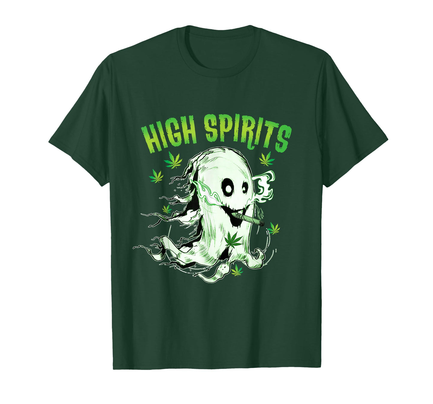 Ghost Smoking Weed Pot 420 Funny Cannabis Halloween T-Shirt