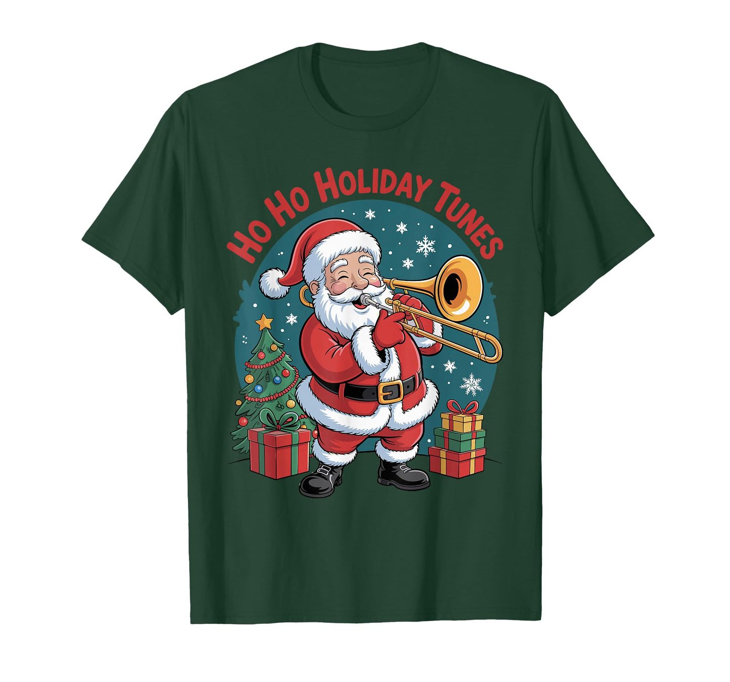 Funny Santa Playing Trombone Holiday Chrismas Xmas Pajama T-Shirt