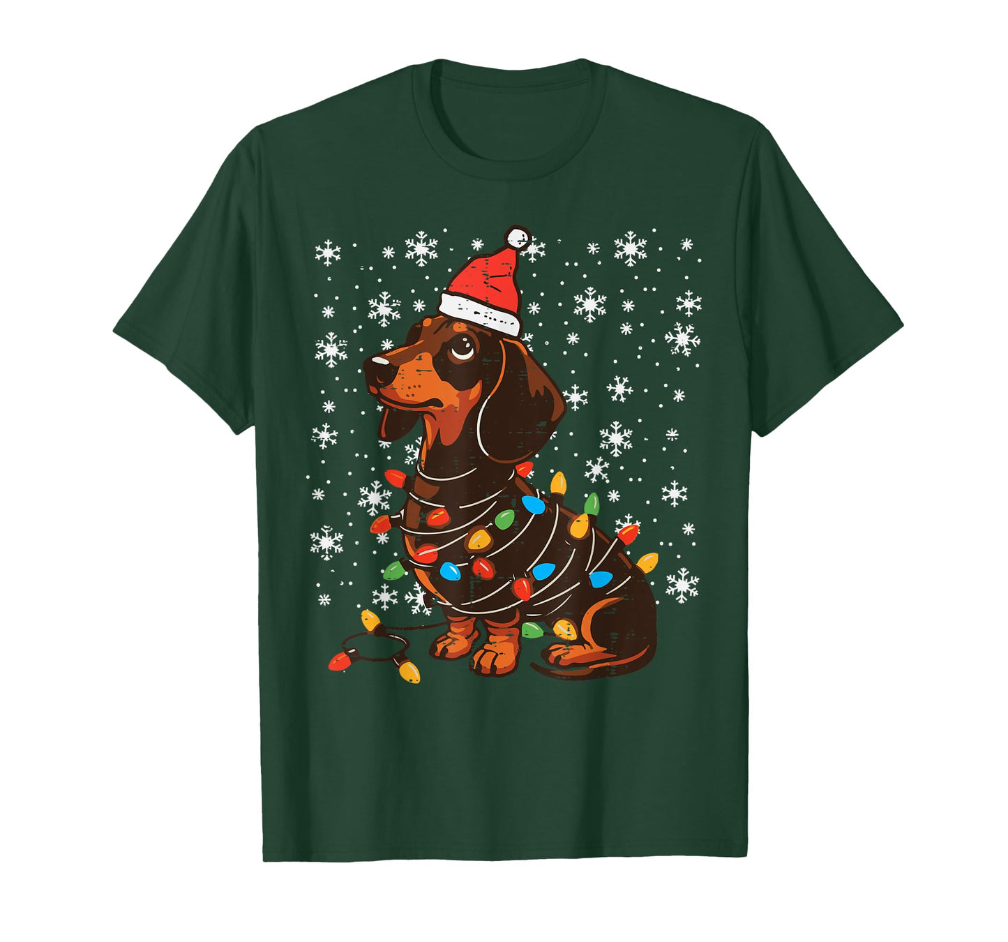 Christmas Dog Dachshund Santa Xmas Wiener Women Men Kids T-Shirt