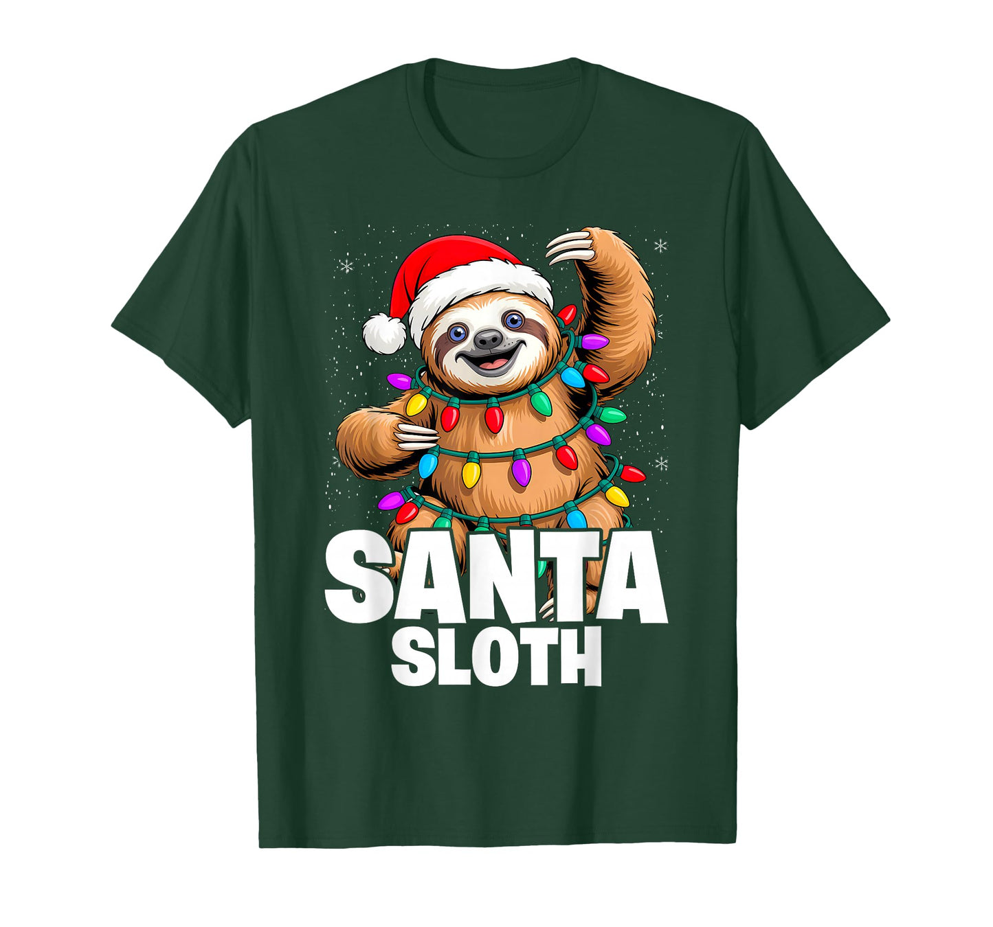 Santa Claus Sloth Christmas Holidays Men Women Kids T-Shirt