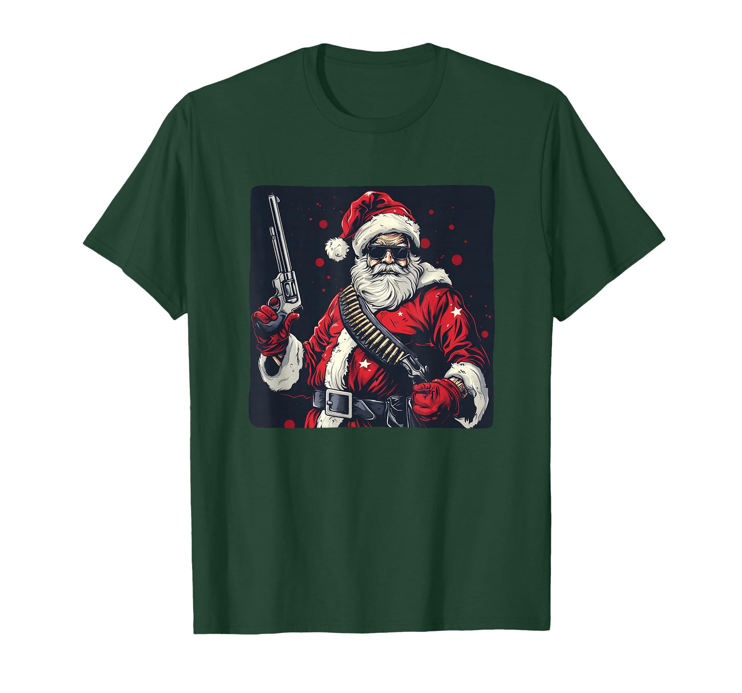Funny Revolver Santa Claus Costume for a Festive Season T-Shirt