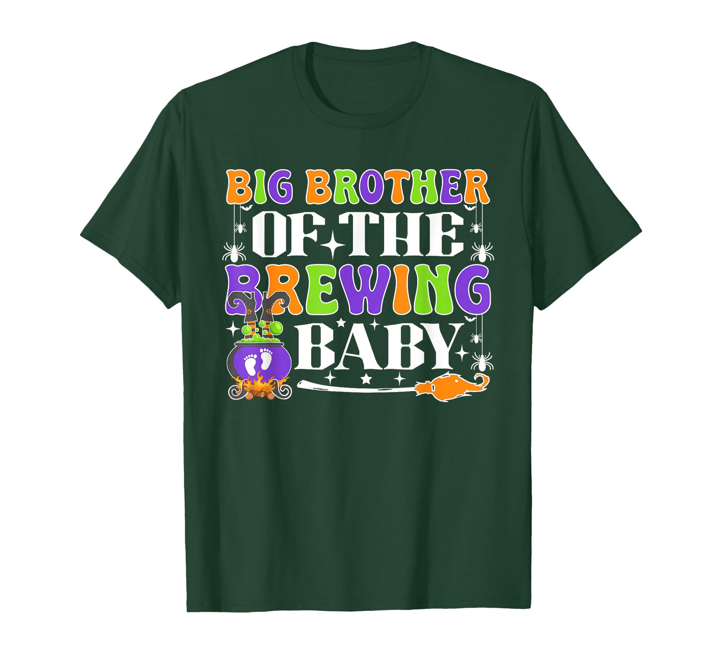 Big Brother of The Brewing Baby Halloween Witch Baby Shower T-Shirt