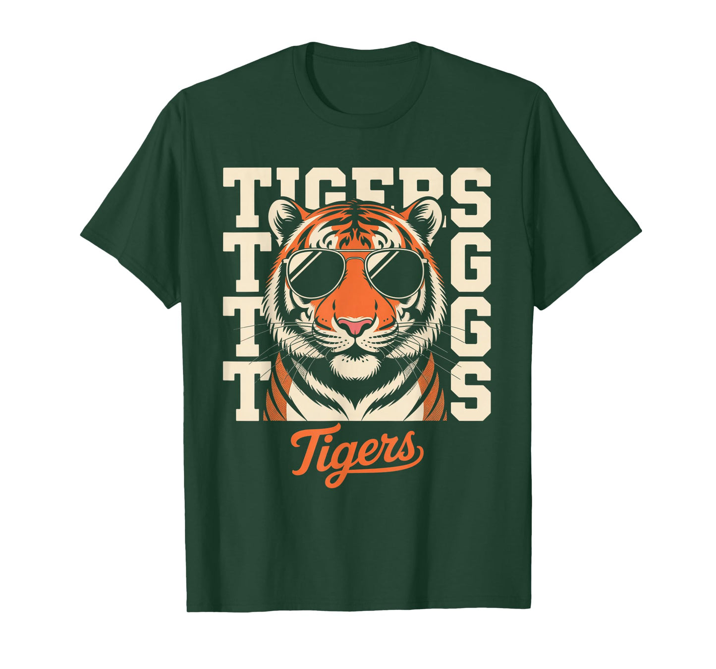 Vintage Tigers Inspirational Athletic Name Design Halloween T-Shirt