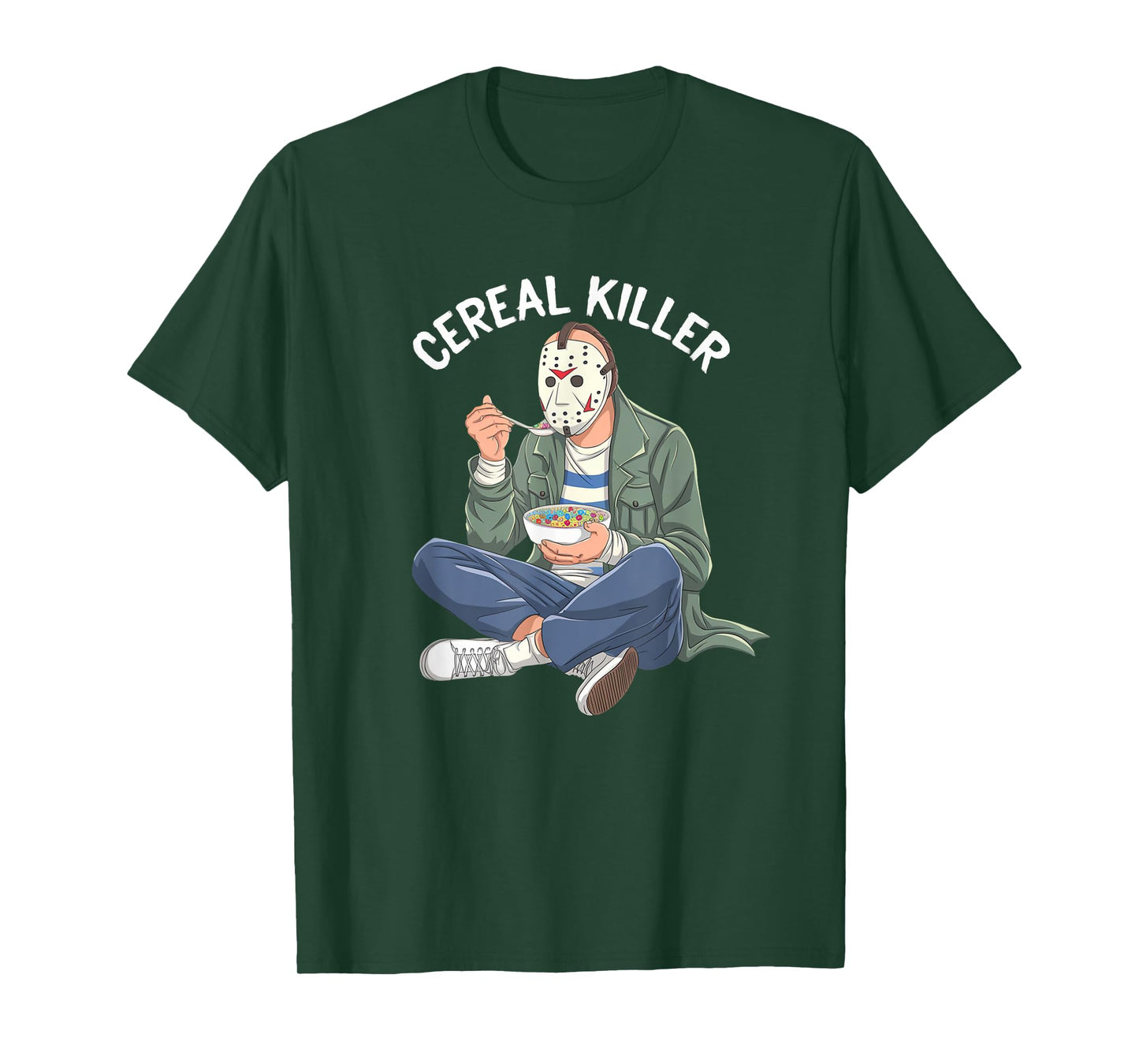 Cereal Killer Masked Character Eating Breakfast T-Shirt