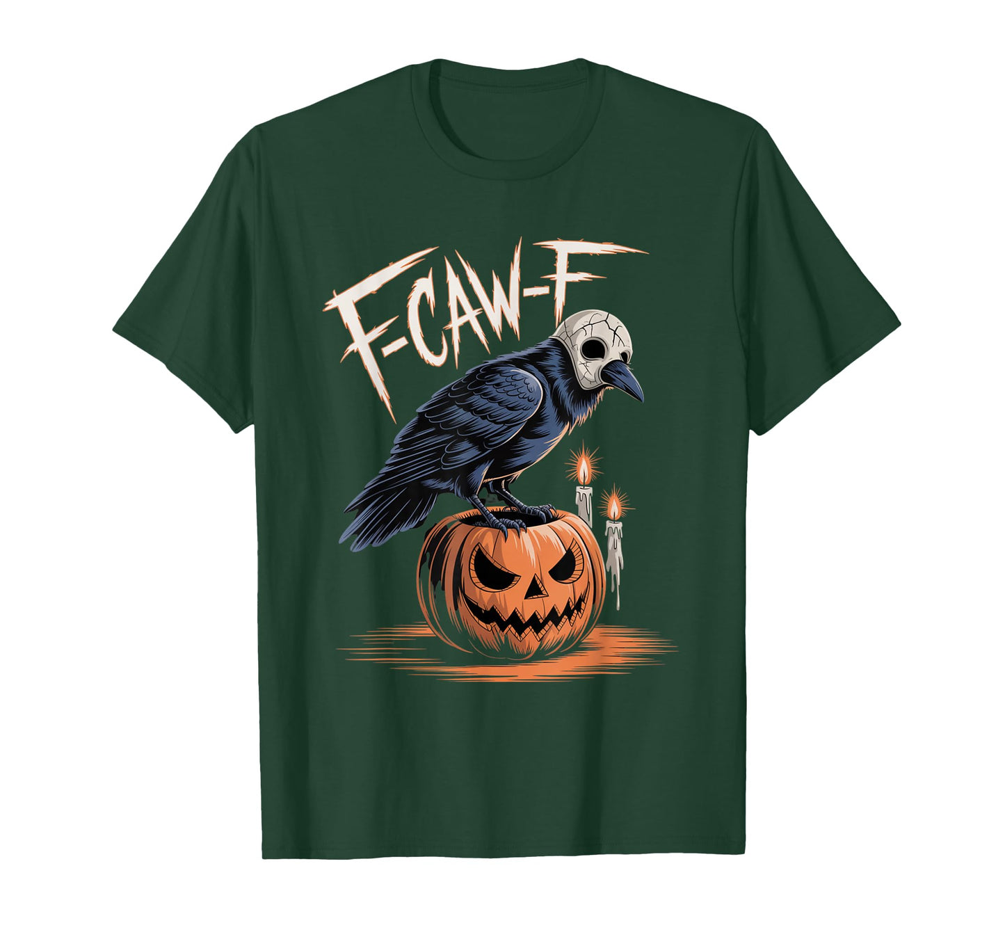 F-Caw-F Crow Funny Gothic Moon Black Bird Halloween T-Shirt