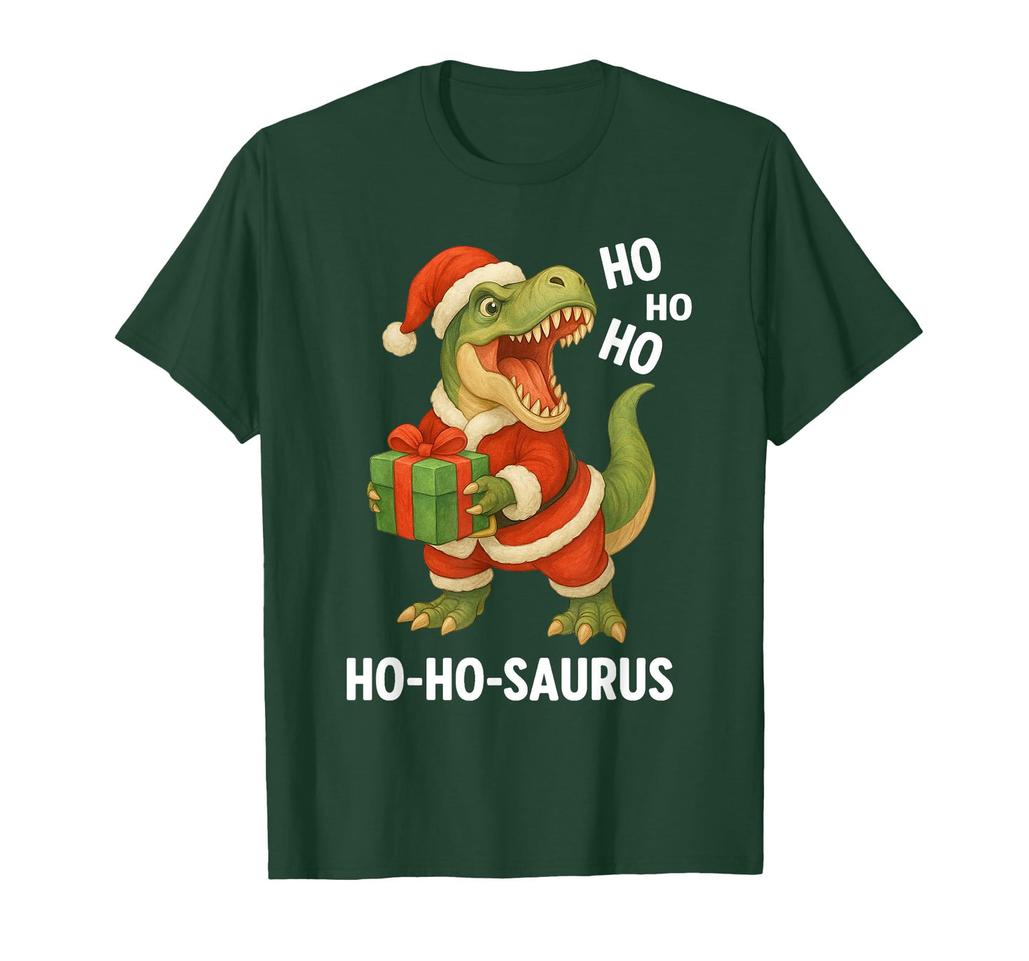 Santa Rex Kid Christmas Dinosaur T-Rex for Boys Ho-Ho-Saurus T-Shirt