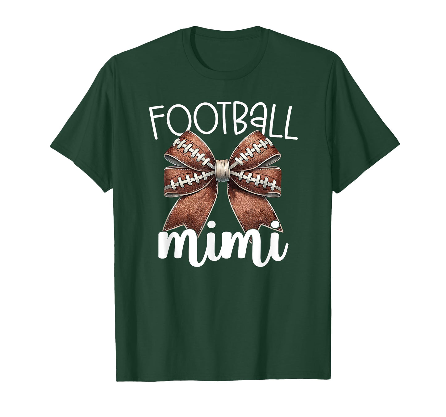 Football Mimi - Football Coquette Bow - Grandma Game Day T-Shirt