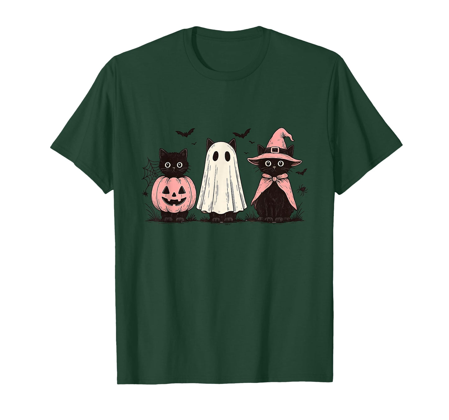 Boo Ghost Black Cat Halloween Cat Spooky Kitty Cat Lover T-Shirt