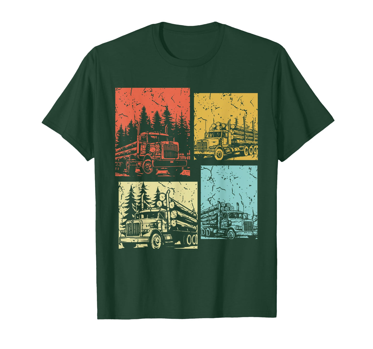 Vintage Log Truck Driver Funny Logger Birthday Logging T-Shirt