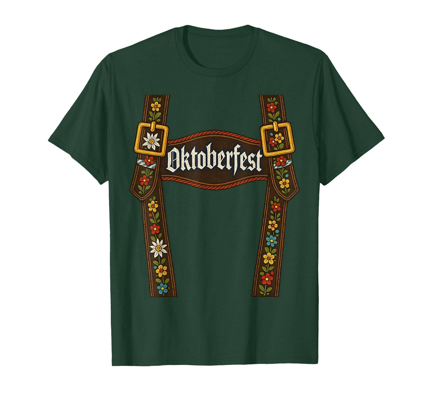 Oktoberfest Lederhosen Suspenders Vintage Graphic Tee T-Shirt