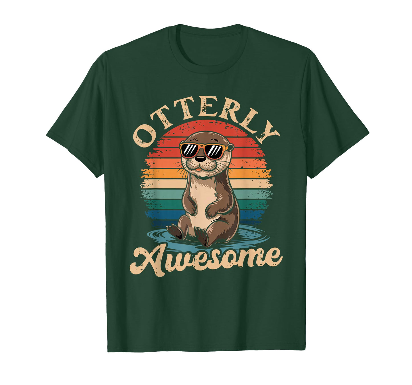 Otterly Awesome Funny Otter Sea Animal Retro T-Shirt