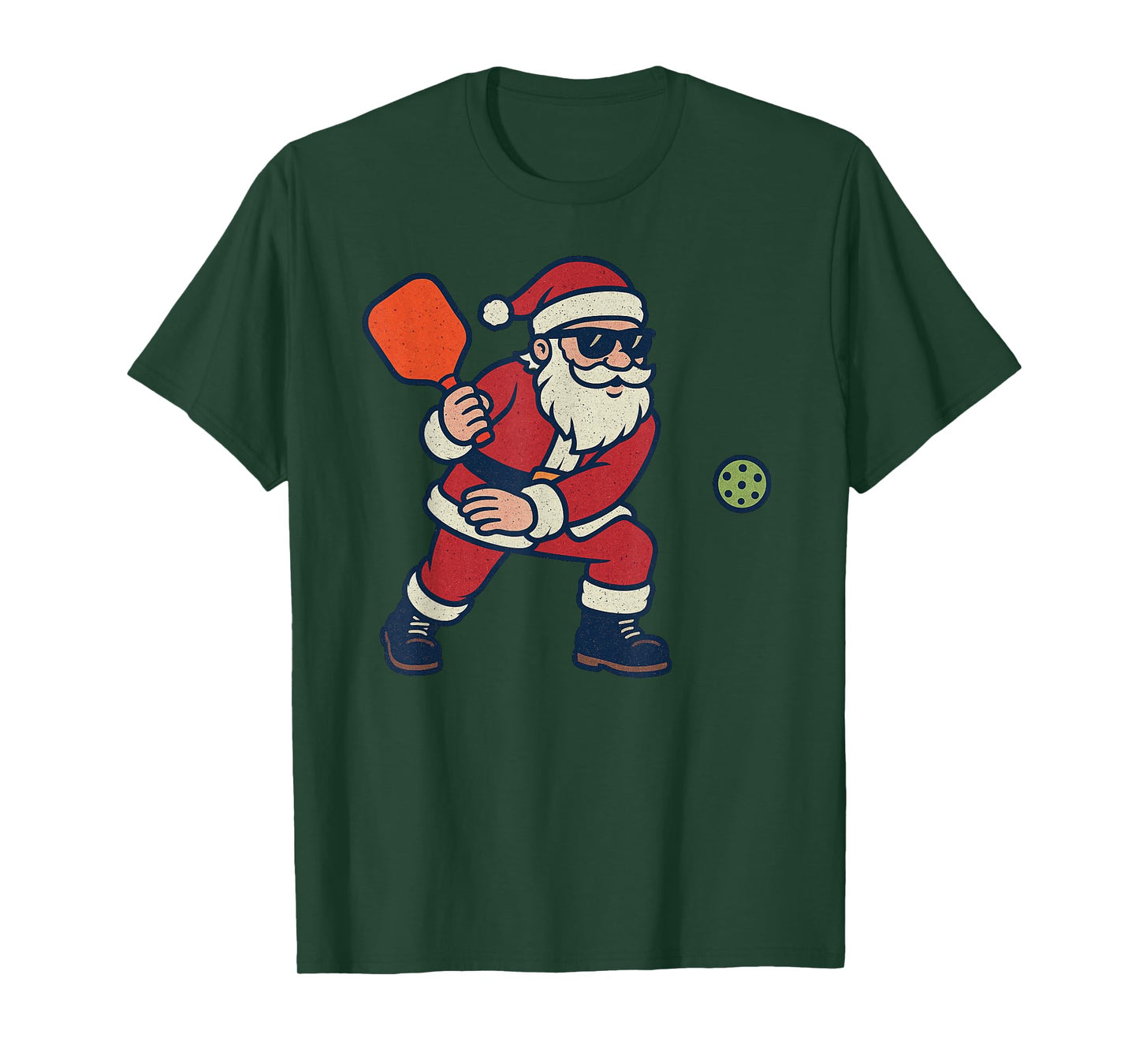 Santa Playing Pickleball Christmas Vintage Funny Xmas T-Shirt