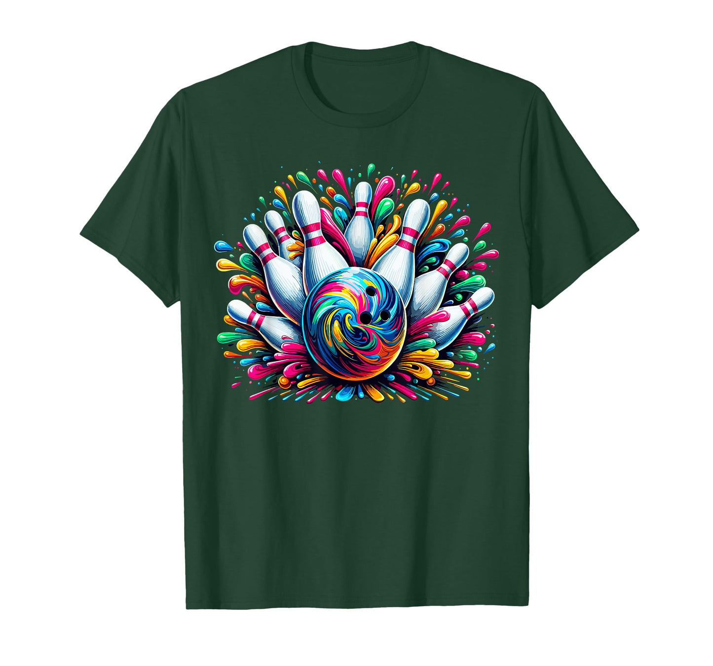 Bowling Cute Colorsplash Ball T-Shirt