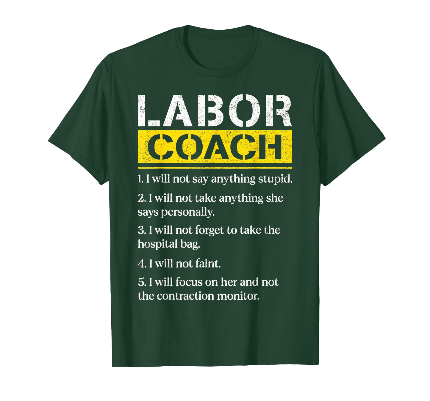 Mens Labor Coach Expecting Dad Rules Papa Funny Baby Labor Coach T-Shirt