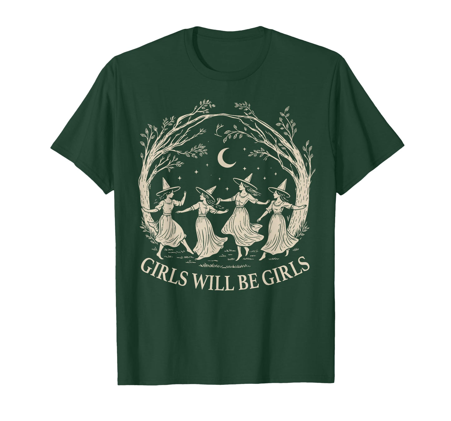 Halloween Spooky Witch Girl Will Be Girls Feminist Women T-Shirt