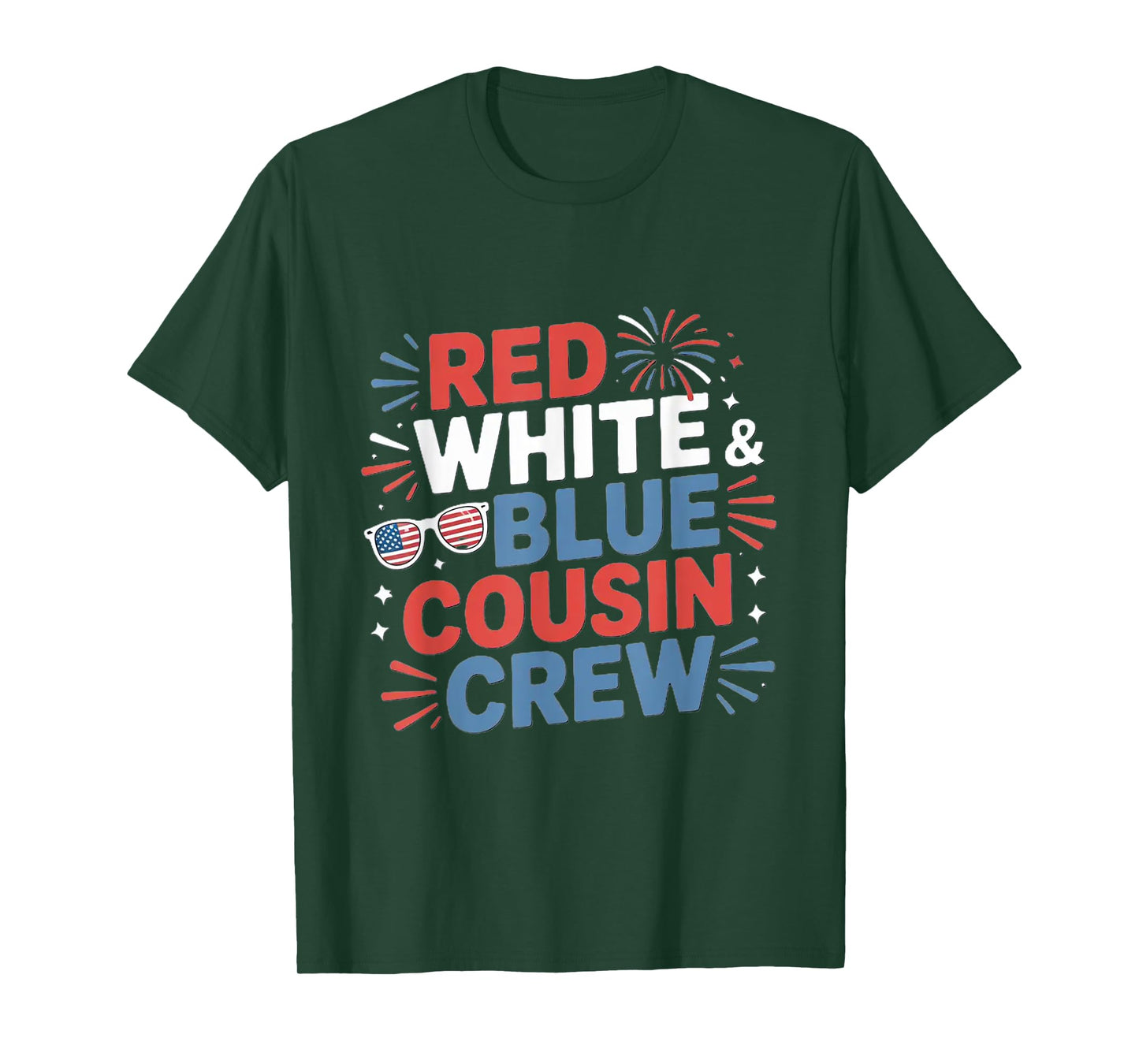 Red White and Blue Cousin Crew 2025 4th of July America kids T-Shirt