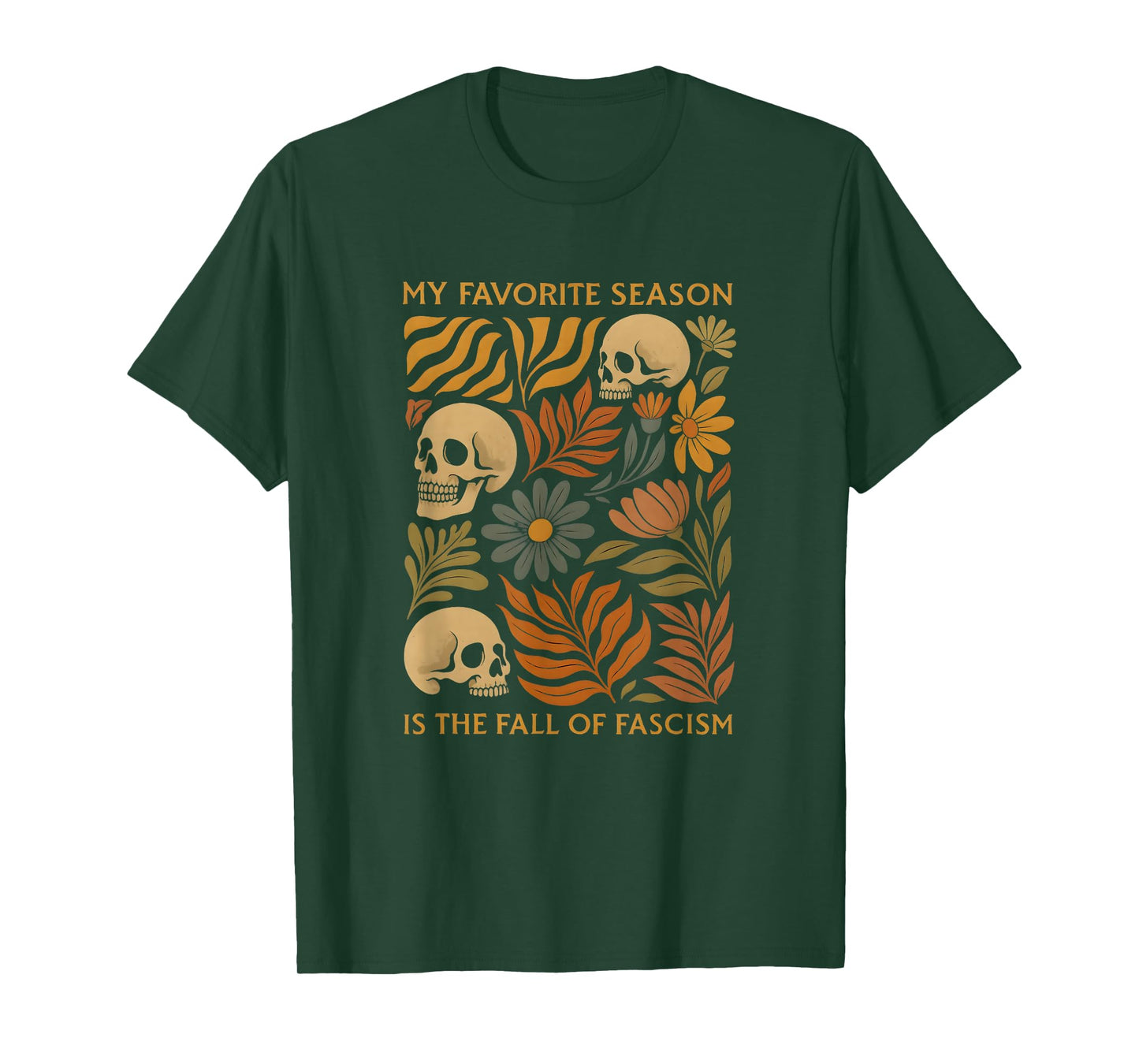 Vintage My Favorite Season is The Fall of Fascism Halloween T-Shirt