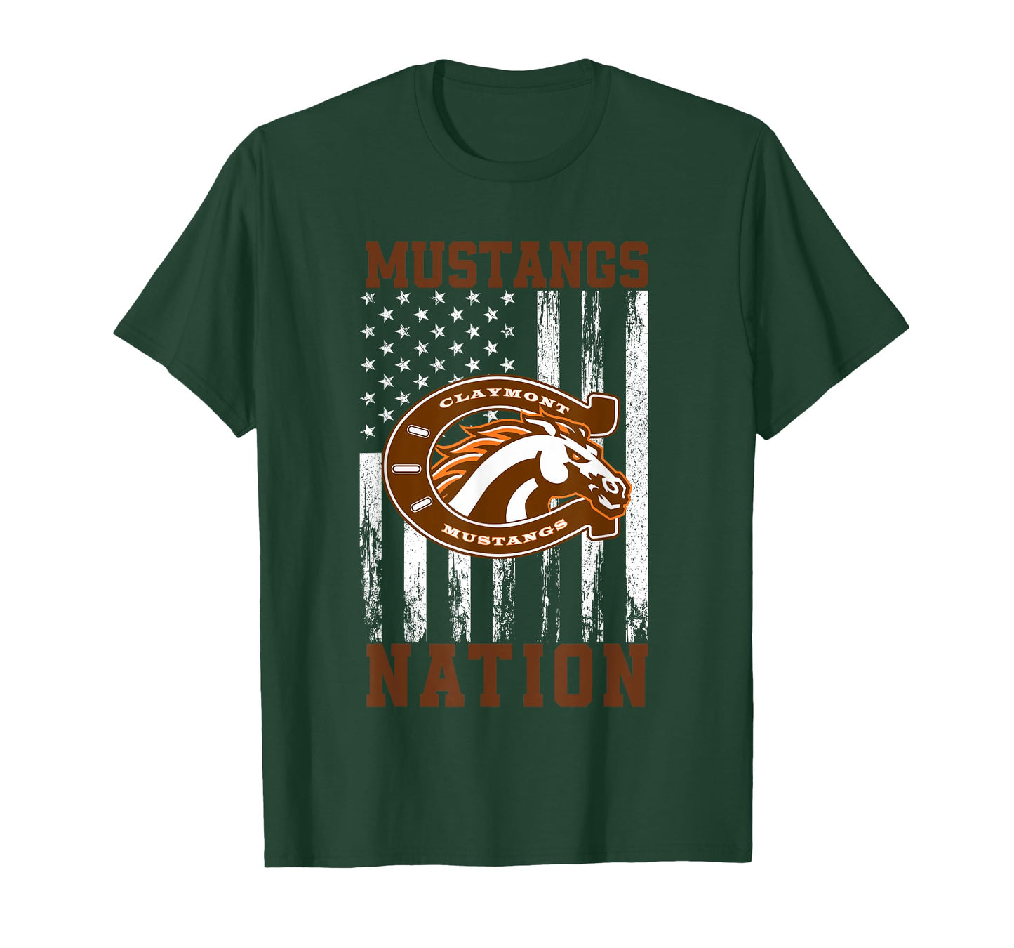 Claymont Mustangs Logo Nation HS T-Shirt