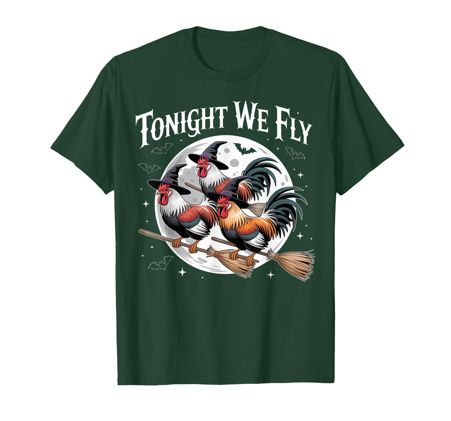 Tonight We Fly Funny Witch Chicken Halloween Season T-Shirt