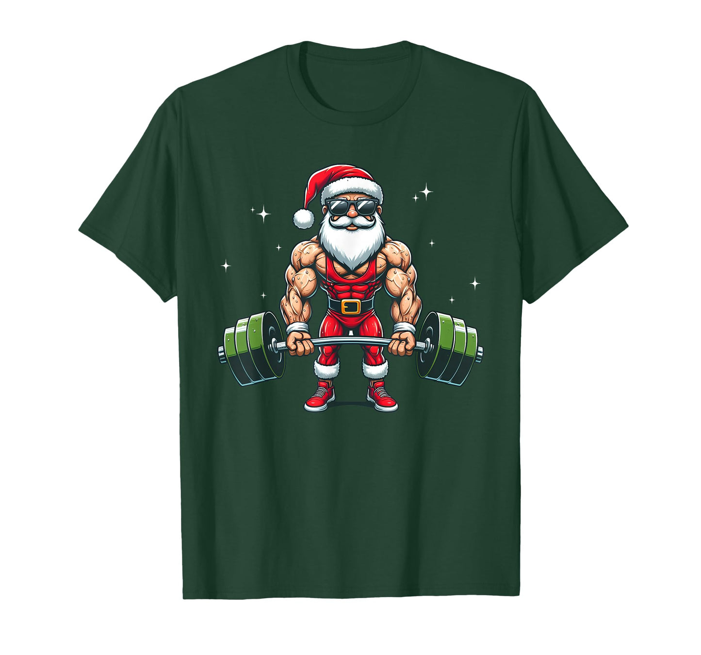 Santa Deadlift Bodybuilder Funny Fitness Christmas in july T-Shirt
