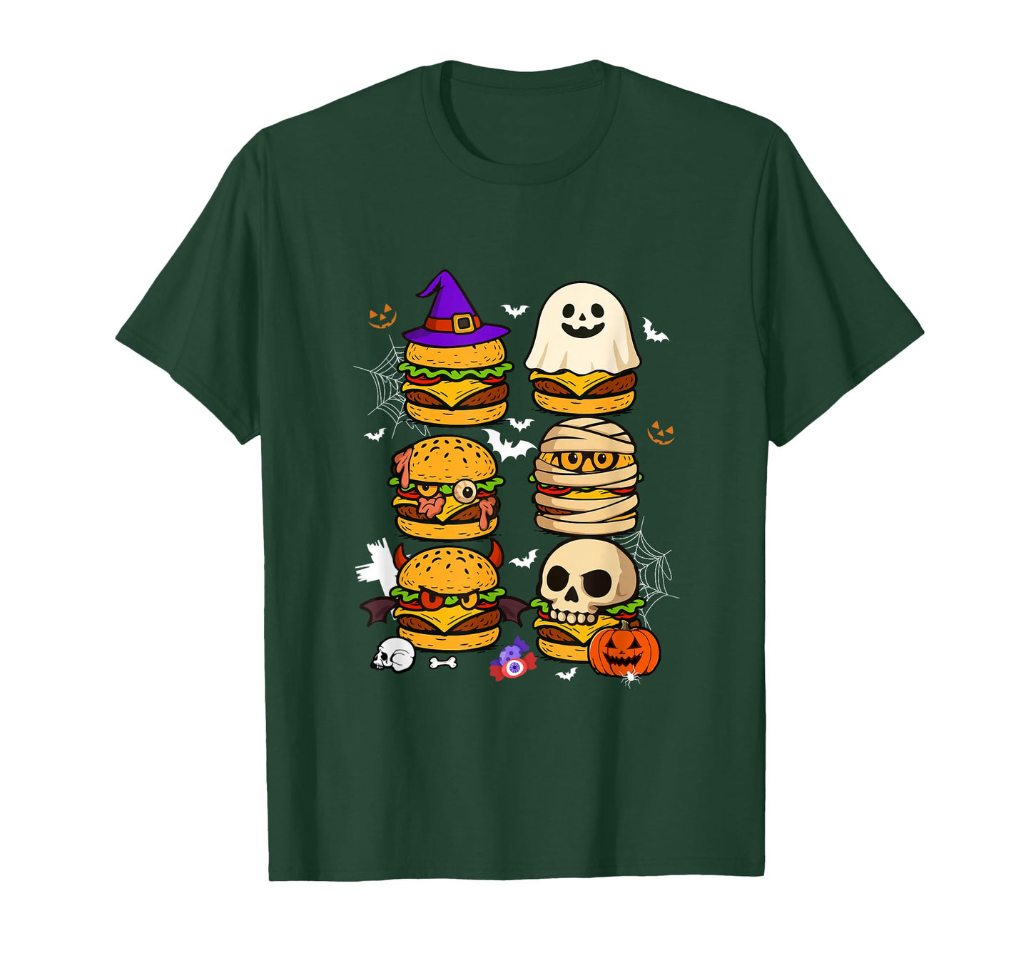 Horror Cheeseburgers Collection Boo Witch Zombie Halloween T-Shirt