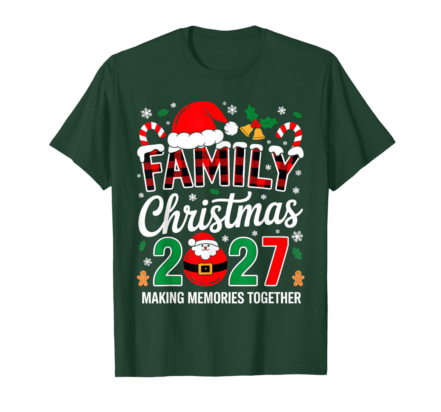 Family Christmas 2027 Matching Squad Santa Elf Funny Xmas T-Shirt
