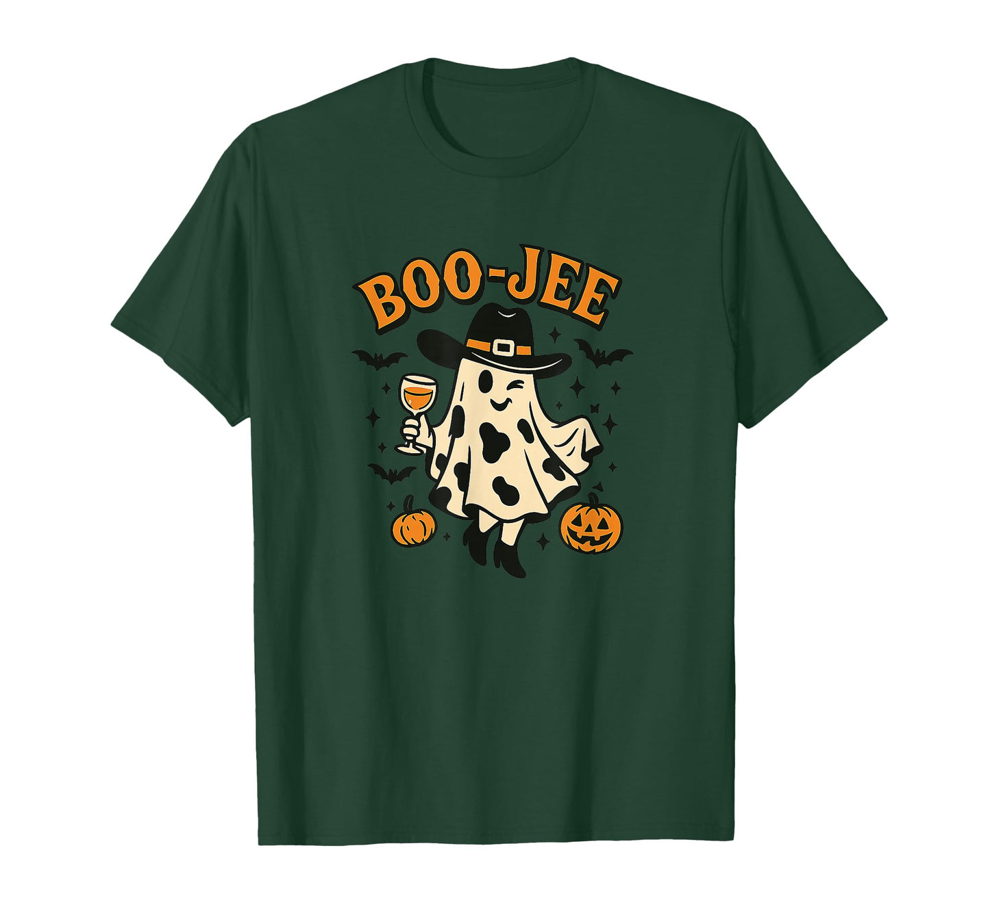Funny Boujee Ghost Halloween Boo-JEE Wine Party Design T-Shirt