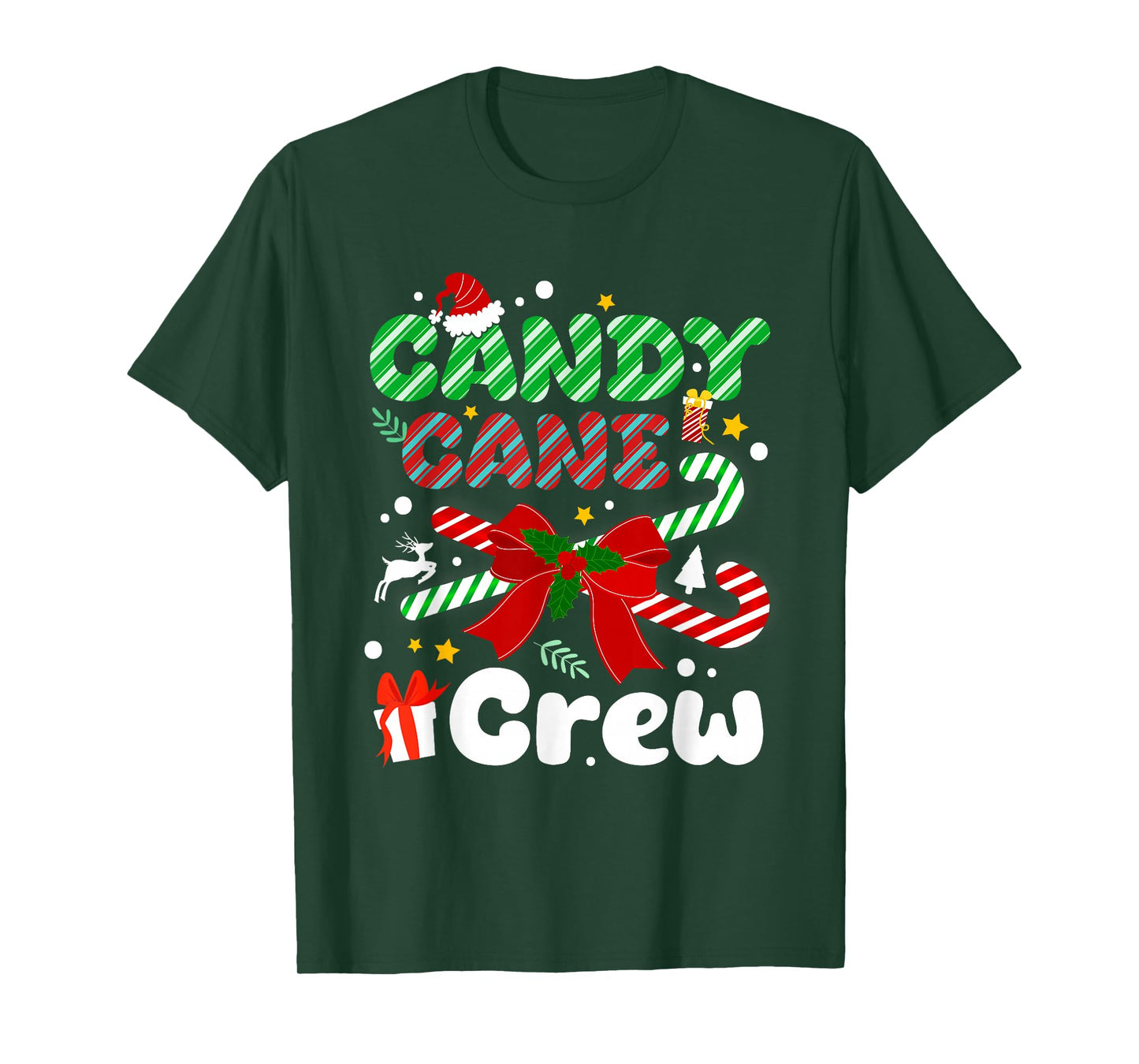 Candy Cane Crew Christmas Holiday Santa Xmas Family Matching T-Shirt